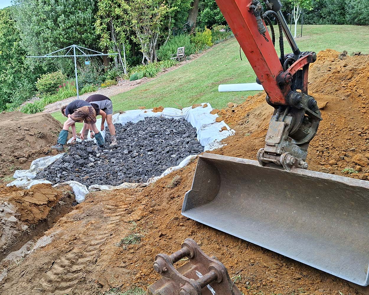 Civil engineers assessing infrastructure requirements for development